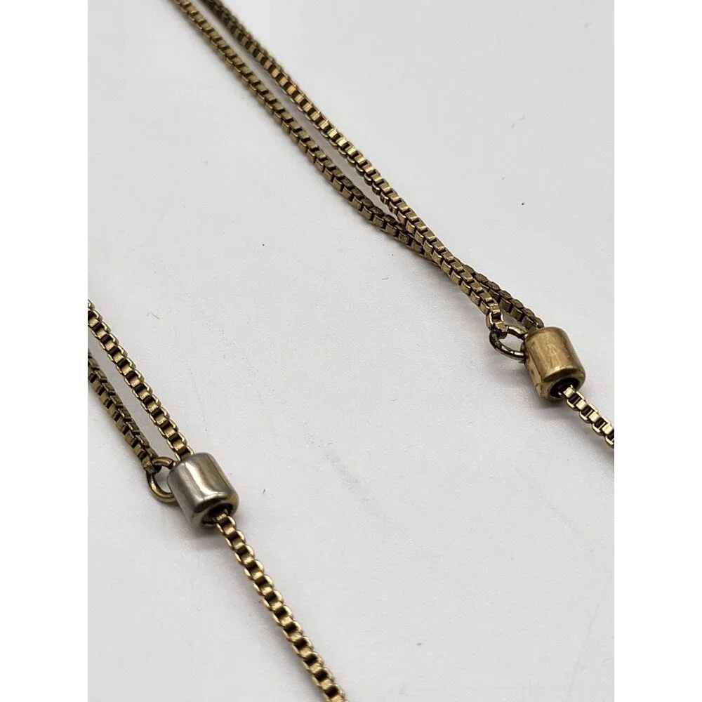 Madewell Mini Coinmix Necklace Brass Minimalist Slider Adjustable Boho - Picture 6 of 11